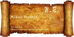 Mikus Rudolf névjegykártya